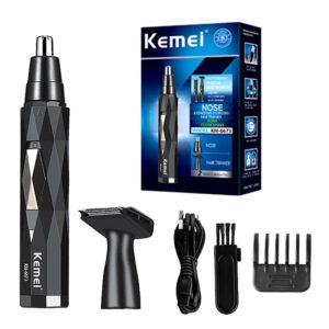 Recortador Kemei 2 en 1: Perfecto para Nariz, barba y cejas, recargable y duradero